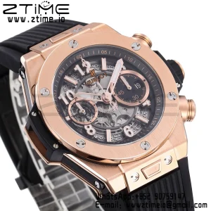 HUBLOT Big Bang Unico 44mm 421.OX.1170.RX  BBF 1:1 Best Edition Skeleton Dial on Black Rubber Strap A1280 V2 - Super Clone Watch | 1:1 Best Version