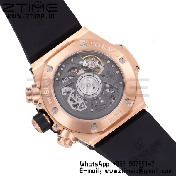 HUBLOT Big Bang Unico 44mm 421.OM.1180.RX RG BBF 1:1 Best Edition Cadran Squelette Lunette Céramique Noire sur Bracelet Caoutchouc Noir A1280 V2 - Super Clone Watch | 1:1 Best Version