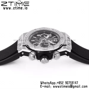 HUBLOT Big Bang Unico 44mm 421.NX.1170.RX Titanium Diamonds Bezel BBF 1:1 Best Edition Skeleton Dial on Black Rubber Strap A1280 V2 - Super Clone Watch | 1:1 Best Version