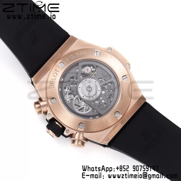 HUBLOT Big Bang Unico 44mm 421.OX.1180.RX.1104 Diamonds Bezel BBF 1:1 Best Edition Quadrante Scheletrato su Cinturino in Gomma Nera A1280 V2 - Orologio Super Clone | 1:1 Best Version