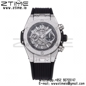 HUBLOT Big Bang Unico 44mm 421.NX.1170.RX Titanium BBF 1:1 Best Edition Skeleton Dial on Black Rubber Strap A1280 V2 - Super Clone Watch | 1:1 Best Version