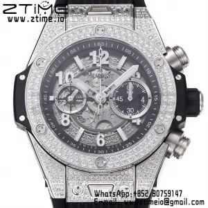 HUBLOT Big Bang Unico 44mm 421.NX.1170.RX Titanium BBF 1:1 Best Edition Cadran squelette sur bracelet caoutchouc noir A1280 V2 - Super Clone Watch | 1:1 Best Version