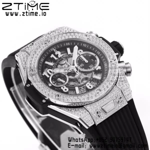 HUBLOT Big Bang Unico 44mm 421.NX.1170.RX Titanium BBF 1:1 Best Edition Cadran squelette sur bracelet caoutchouc noir A1280 V2 - Super Clone Watch | 1:1 Best Version