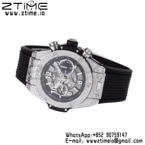 HUBLOT Big Bang Unico 44mm 421.NX.1170.RX Titanium BBF 1:1 Best Edition Cadran squelette sur bracelet caoutchouc noir A1280 V2 - Super Clone Watch | 1:1 Best Version