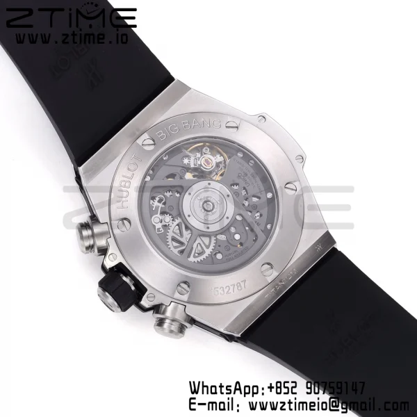 HUBLOT Big Bang Unico 44mm 421.NX.1170.RX Titanium Full Diamonds BBF 1:1 Best Edition Skeleton Dial T Diamonds Bezel on Black Rubber Strap A1280 V2 - Super Clone Watch | 1:1 Best Version
