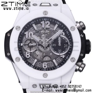 HUBLOT Big Bang Unico 42mm 441.HX.1171.RX White Ceramic BBF 1:1 Best Edition Skeleton Dial on White Rubber Strap A1280 V2 - Super Clone Watch | 1:1 Best Version