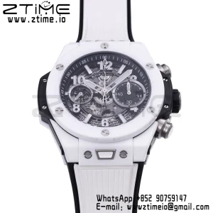 HUBLOT Big Bang Unico 42mm 441.HX.1171.RX White Ceramic BBF 1:1 Best Edition Skeleton Dial on White Rubber Strap A1280 V2 - Super Clone Watch | 1:1 Best Version