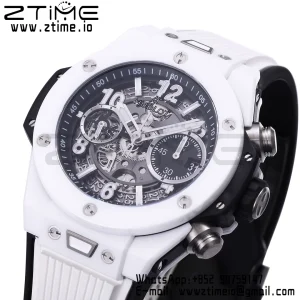 HUBLOT Big Bang Unico 42mm 441.HX.1171.RX White Ceramic BBF 1:1 Best Edition Skeleton Dial on White Rubber Strap A1280 V2 - Super Clone Watch | 1:1 Best Version