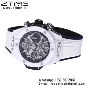 HUBLOT Big Bang Unico 42mm 441.HX.1171.RX White Ceramic BBF 1:1 Best Edition Skeleton Dial on White Rubber Strap A1280 V2 - Super Clone Watch | 1:1 Best Version