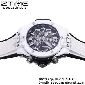 HUBLOT Big Bang Unico 42mm 441.HX.1171.RX White Ceramic BBF 1:1 Best Edition Skeleton Dial on White Rubber Strap A1280 V2 - Super Clone Watch | 1:1 Best Version
