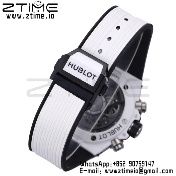 HUBLOT Big Bang Unico 42mm 441.HX.1171.RX White Ceramic BBF 1:1 Best Edition Skeleton Dial on White Rubber Strap A1280 V2 - Super Clone Watch | 1:1 Best Version