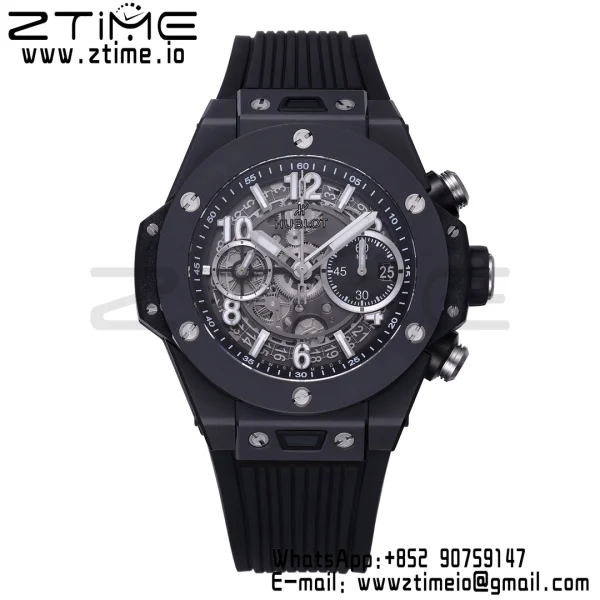 HUBLOT Big Bang Unico 42mm 441.CI.1171.RX White Ceramic BBF 1:1 Best Edition Skeleton Dial on Black Rubber Strap A1280 V2 - Super Clone Watch | 1:1 Best Version