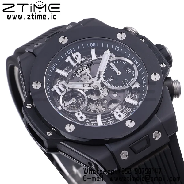 HUBLOT Big Bang Unico 42mm 441.CI.1171.RX White Ceramic BBF 1:1 Best Edition Skeleton Dial on Black Rubber Strap A1280 V2 - Super Clone Watch | 1:1 Best Version