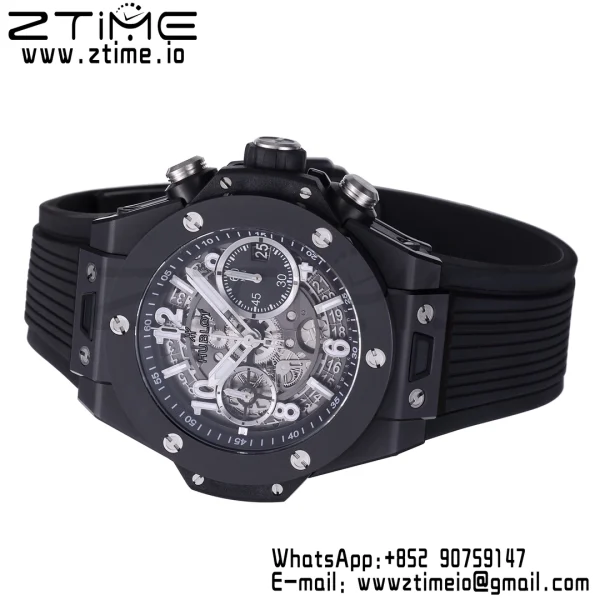HUBLOT Big Bang Unico 42mm 441.CI.1171.RX White Ceramic BBF 1:1 Best Edition Skeleton Dial on Black Rubber Strap A1280 V2 - Super Clone Watch | 1:1 Best Version