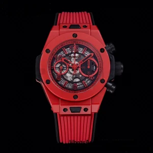 Hublot Big Bang Unico 441.CF.8513.RX Red Ceramic BBF 1:1 Best Edition Skeleton Dial on Red Rubber Strap A1280 - Super Clone Watch | 1:1 Best Version