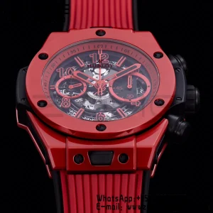 Hublot Big Bang Unico 441.CF.8513.RX Red Ceramic BBF 1:1 Best Edition Skeleton Dial on Red Rubber Strap A1280 - Super Clone Watch | 1:1 Best Version
