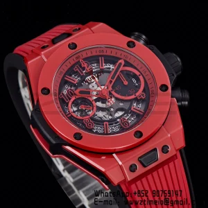 Hublot Big Bang Unico 441.CF.8513.RX Red Ceramic BBF 1:1 Best Edition Skeleton Dial on Red Rubber Strap A1280 - Super Clone Watch | 1:1 Best Version