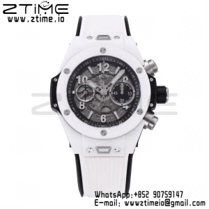 Hublot Big Bang Unico 421.HX.1170.RX White Ceramic BBF 1:1 Best Edition Skeleton Dial on White Rubber Strap A1280 - Super Clone Watch | 1:1 Best Version