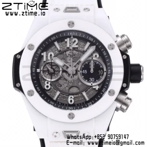 Hublot Big Bang Unico 421.HX.1170.RX White Ceramic BBF 1:1 Best Edition Skeleton Dial on White Rubber Strap A1280 - Super Clone Watch | 1:1 Best Version