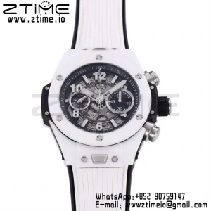 Hublot Big Bang Unico 421.HX.1170.RX White Ceramic BBF 1:1 Best Edition Skeleton Dial on White Rubber Strap A1280 - Super Clone Watch | 1:1 Best Version