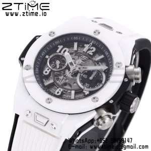 Hublot Big Bang Unico 421.HX.1170.RX White Ceramic BBF 1:1 Best Edition Skeleton Dial on White Rubber Strap A1280 - Super Clone Watch | 1:1 Best Version