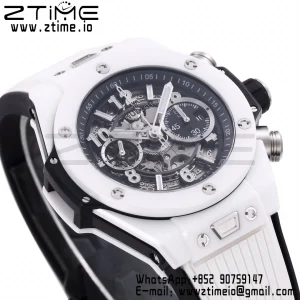 Hublot Big Bang Unico 421.HX.1170.RX White Ceramic BBF 1:1 Best Edition Skeleton Dial on White Rubber Strap A1280 - Super Clone Watch | 1:1 Best Version