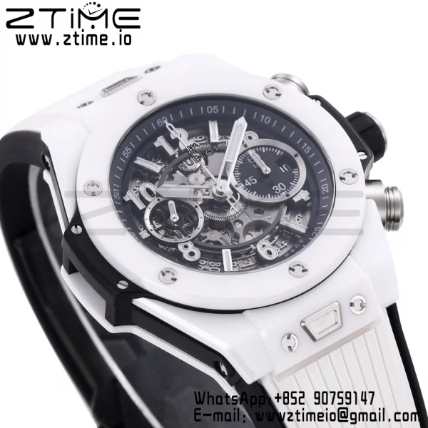 Hublot Big Bang Unico 421.HX.1170.RX White Ceramic BBF 1:1 Best Edition Skeleton Dial on White Rubber Strap A1280 - Super Clone Watch | 1:1 Best Version