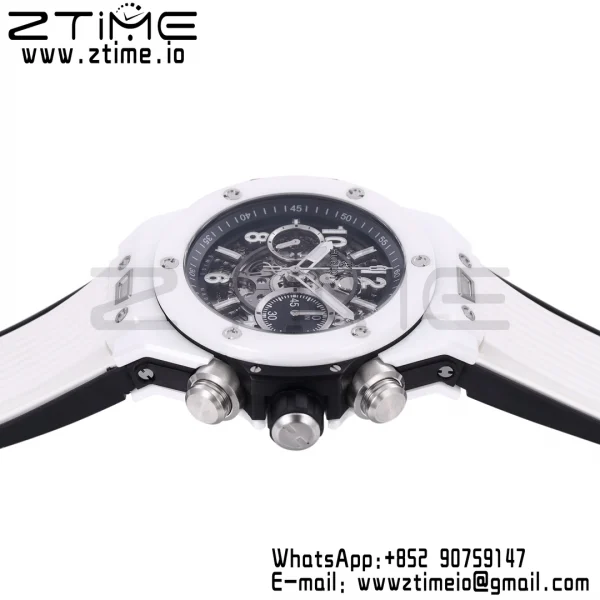 Hublot Big Bang Unico 421.HX.1170.RX White Ceramic BBF 1:1 Best Edition Skeleton Dial on White Rubber Strap A1280 - Super Clone Watch | 1:1 Best Version