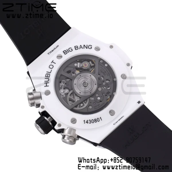 Hublot Big Bang Unico 421.HX.1170.RX White Ceramic BBF 1:1 Best Edition Skeleton Dial on White Rubber Strap A1280 - Super Clone Watch | 1:1 Best Version