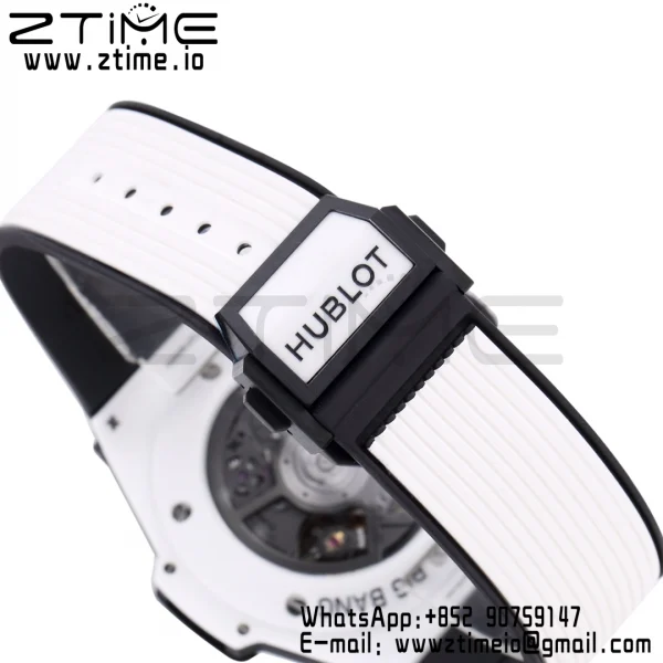 Hublot Big Bang Unico 421.HX.1170.RX White Ceramic BBF 1:1 Best Edition Skeleton Dial on White Rubber Strap A1280 - Super Clone Watch | 1:1 Best Version