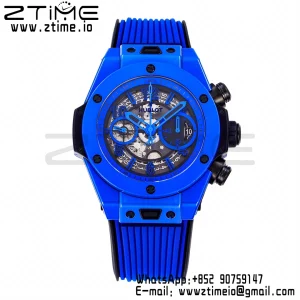 Hublot Big Bang Unico 441.ES.5119.RX Blue Ceramic BBF 1:1 Best Edition Skeleton Dial on Blue Rubber Strap A1280 - Super Clone Watch | 1:1 Best Version