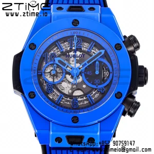 Hublot Big Bang Unico 441.ES.5119.RX Blue Ceramic BBF 1:1 Best Edition Skeleton Dial pe curea de cauciuc albastru A1280 - Super Clone Watch | 1:1 Best Version