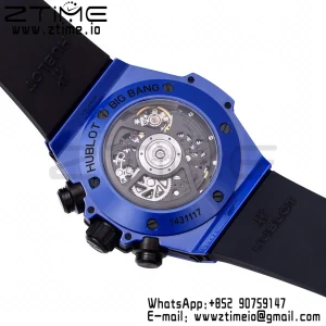 Hublot Big Bang Unico 441.ES.5119.RX Blue Ceramic BBF 1:1 Best Edition Skeleton Dial pe curea de cauciuc albastru A1280 - Super Clone Watch | 1:1 Best Version