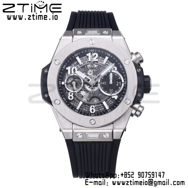 HUBLOT Big Bang Unico 42mm 441.NX.1171.RX Titanium BBF 1:1 Best Edition Skeleton Dial on Black Rubber Strap A1280 V2 - Super Clone Watch | 1:1 Best Version