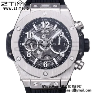HUBLOT Big Bang Unico 42mm 441.NX.1171.RX Titanium BBF 1:1 Best Edition Skeleton Dial on Black Rubber Strap A1280 V2 - Super Clone Watch | 1:1 Best Version