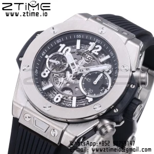 HUBLOT Big Bang Unico 42mm 441.NX.1171.RX Titanium BBF 1:1 Best Edition Skeleton Dial on Black Rubber Strap A1280 V2 - Super Clone Watch | 1:1 Best Version
