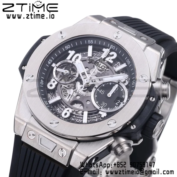 HUBLOT Big Bang Unico 42mm 441.NX.1171.RX Titanium BBF 1:1 Best Edition Skeleton Dial on Black Rubber Strap A1280 V2 - Super Clone Watch | 1:1 Best Version