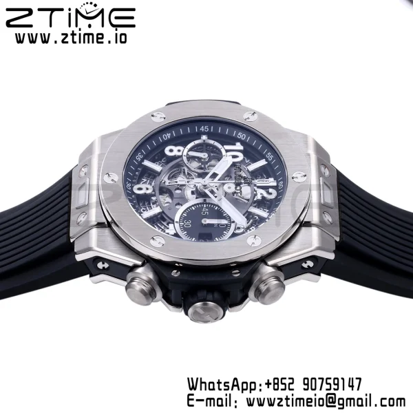 HUBLOT Big Bang Unico 42mm 441.NX.1171.RX Titanium BBF 1:1 Best Edition Skeleton Dial on Black Rubber Strap A1280 V2 - Super Clone Watch | 1:1 Best Version
