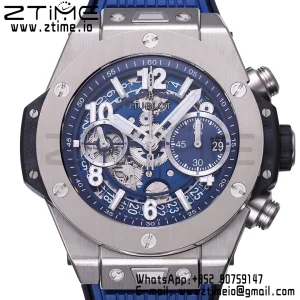 HUBLOT Big Bang Unico 42mm 441.NX.5171.RX Titanium BBF 1:1 Best Edition Skeleton Dial on Blue Rubber Strap A1280 V2 - Super Clone Watch | 1:1 Best Version