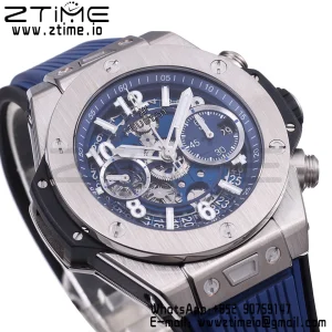 HUBLOT Big Bang Unico 42mm 441.NX.5171.RX Titanium BBF 1:1 Best Edition Skeleton Dial on Blue Rubber Strap A1280 V2 - Super Clone Watch | 1:1 Best Version