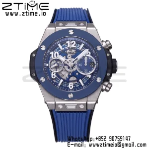 HUBLOT Big Bang Unico 42mm 441.NL.5171.RX Titanium BBF 1:1 Best Edition Skeleton Dial on Blue Rubber Strap A1280 V2 - Super Clone Watch | 1:1 Best Version