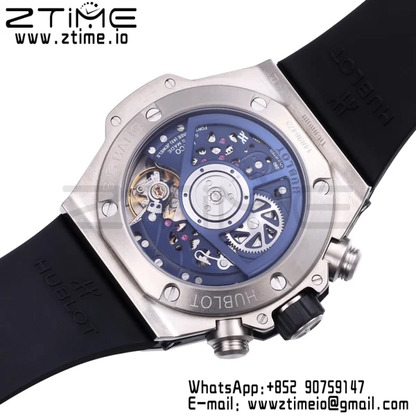 HUBLOT Big Bang Unico 42mm 441.NL.5171.RX Titanium BBF 1:1 Best Edition Skeleton Dial on Blue Rubber Strap A1280 V2 - Super Clone Watch | 1:1 Best Version