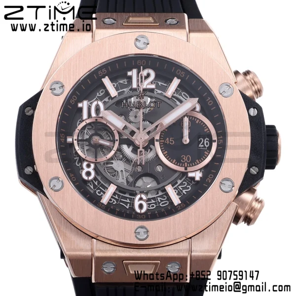HUBLOT Big Bang Unico 42mm 441.OX.1181.RX  BBF 1:1 Best Edition Skeleton Dial on Black Rubber Strap A1280 V2 - Super Clone Watch | 1:1 Best Version