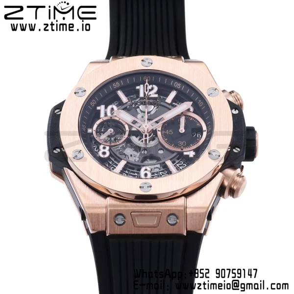 HUBLOT Big Bang Unico 42mm 441.OX.1181.RX  BBF 1:1 Best Edition Skeleton Dial on Black Rubber Strap A1280 V2 - Super Clone Watch | 1:1 Best Version