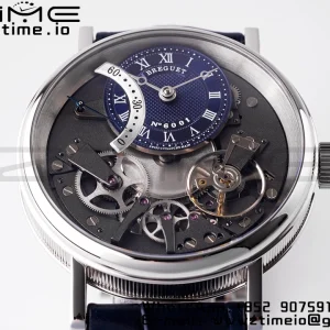 Breguet Tradition 7097BB/GY/9WU SS ZF 1:1 Best Edition Cadran albastru/gri pe curea din piele albastră A505 - Super Clone Watch | 1:1 Best Version