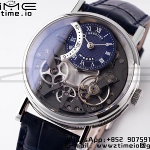 Breguet Tradition 7097BB/GY/9WU SS ZF 1:1 Best Edition Cadran albastru/gri pe curea din piele albastră A505 - Super Clone Watch | 1:1 Best Version