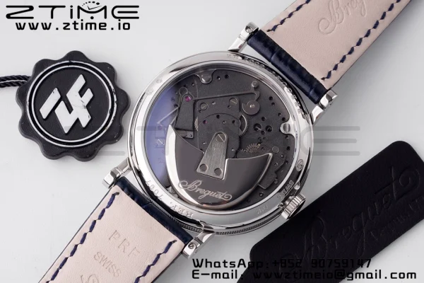 Breguet Tradition 7097BB/GY/9WU SS ZF 1:1 Best Edition Cadran albastru/gri pe curea din piele albastră A505 - Super Clone Watch | 1:1 Best Version