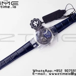 Breguet Tradition 7097BB/GY/9WU SS ZF 1:1 Best Edition Cadran albastru/gri pe curea din piele albastră A505 - Super Clone Watch | 1:1 Best Version