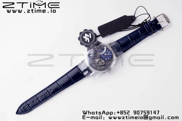 Breguet Tradition 7097BB/GY/9WU SS ZF 1:1 Best Edition Cadran albastru/gri pe curea din piele albastră A505 - Super Clone Watch | 1:1 Best Version