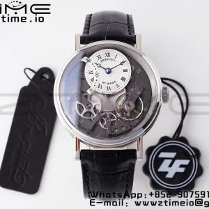 Breguet Tradition 7097BB/G1/9WU SS ZF 1:1 Best Edition White/Gray Dial on Black Leather Strap A505 - Super Clone Watch | 1:1 Best Version